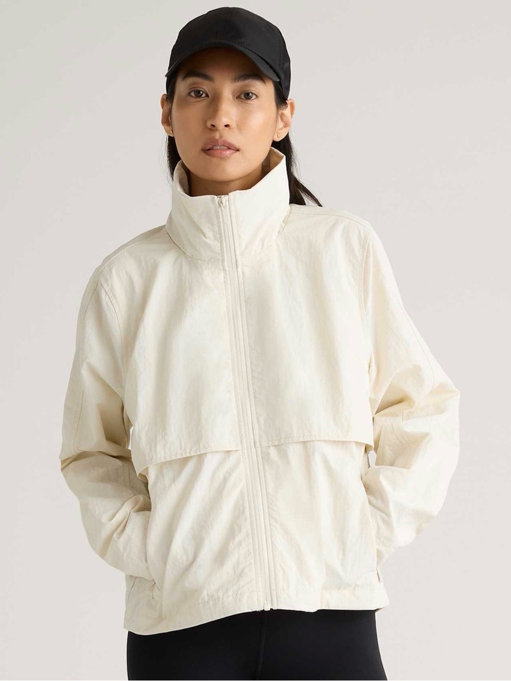 Quince Cream Lightweight Bomber Jacket